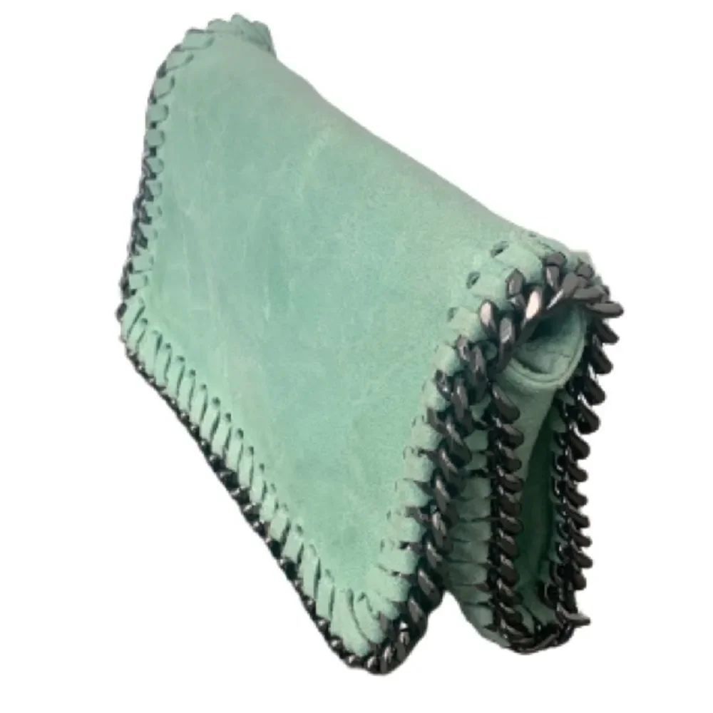Borse In Pelle Stella Green Clutch & Crossbody Bag in Leather